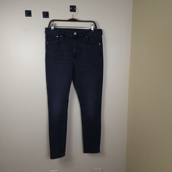 H&M Skinny High Waist Jeans in Black Size 14 - Picture 1 of 12